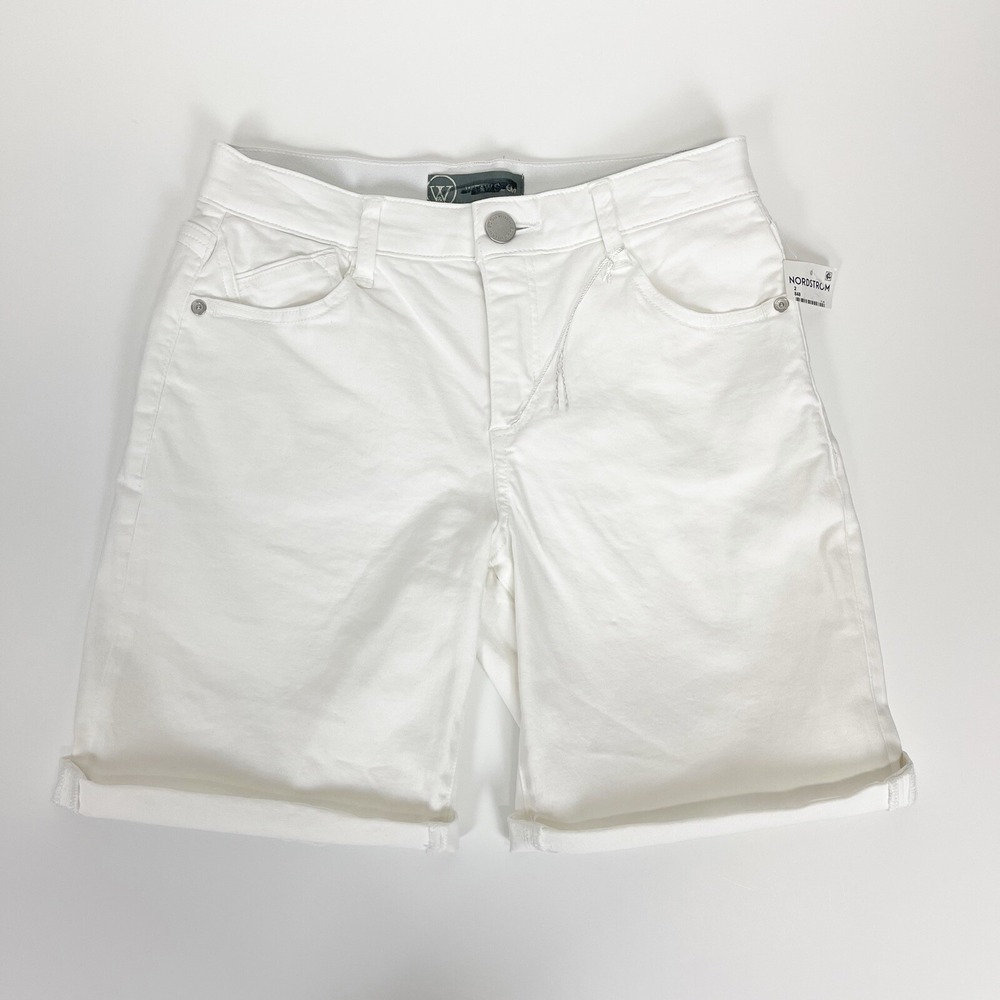 Wit & Wisdom Shorts 2 White Ab-Solution Stretch Twill Mid Length Cuffed NWT NEW